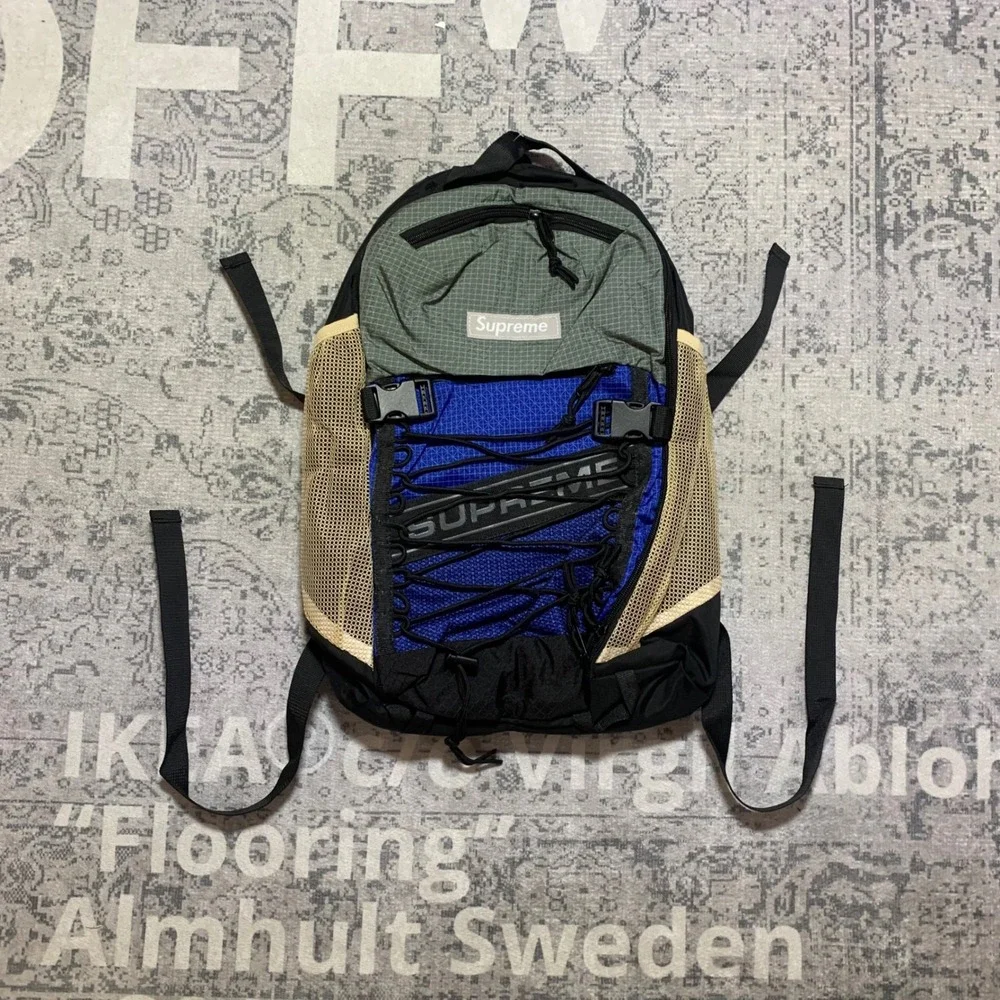Supreme Backpack FW17 Cordura Ripstop Teal Blue Black Bag